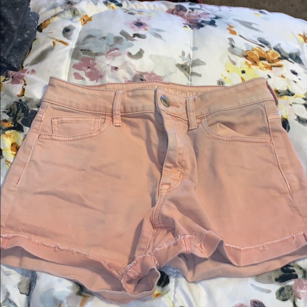 Bleached peach shorts